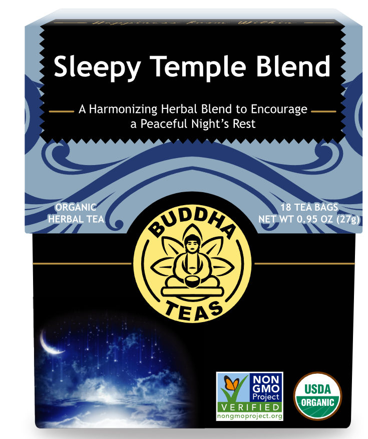 Buddah Teas- Sleepy Temple Blend - Organic Herbal Tea - 18 Teabags