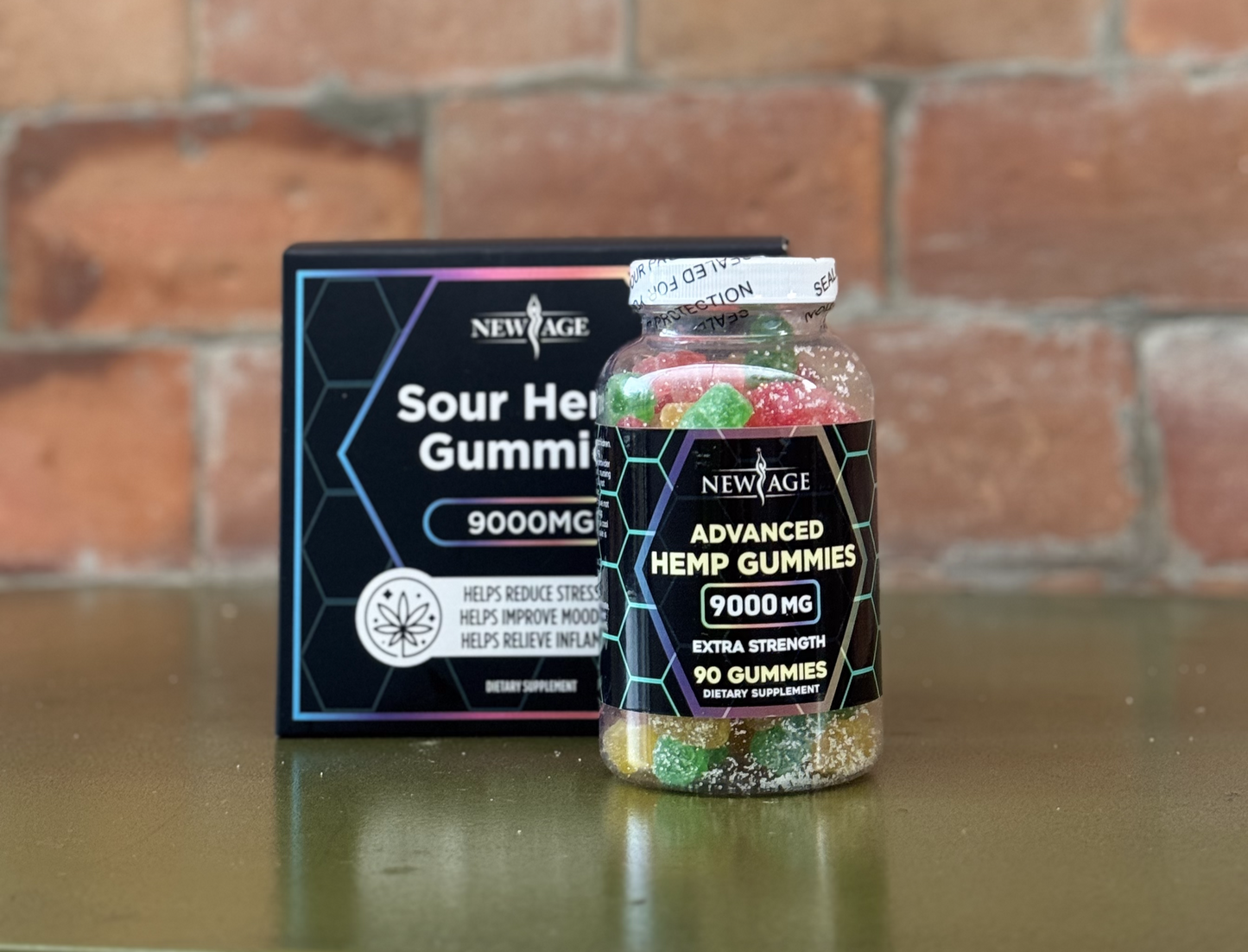 #1 Best Seller - NEW AGE Naturals Advanced Hemp Gummies - Natural Hemp Oil Infused Gummies 9000mg Jar. 90 gummies