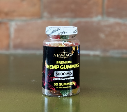 #1 Best Seller - NEW AGE Naturals Advanced Hemp Gummies - Natural Hemp Oil Infused Gummies 3000mg Jar; 60 capsules