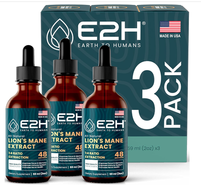 #Mental Clarity - Earth to Human [E2H] Lion's Mane Extract 1:4 Ratio Extraction 48 Servings