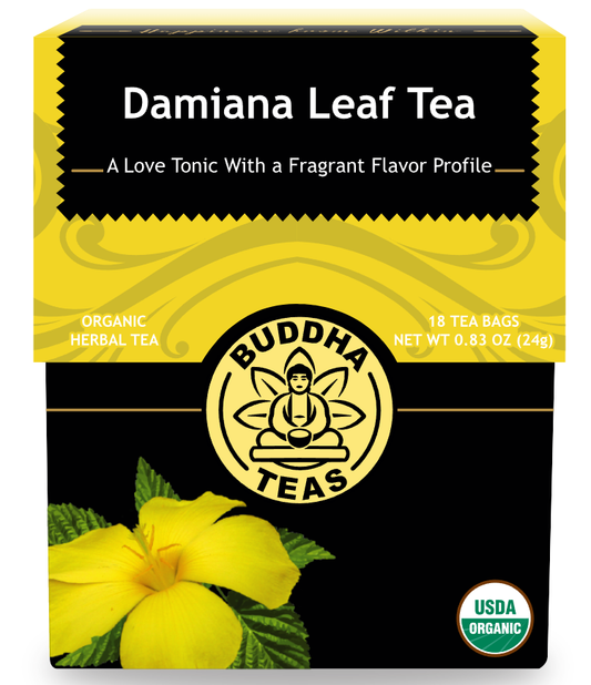 Buddah Teas - Damiana Leaf Tea - Organic Herbal Tea - 18 Teabags.